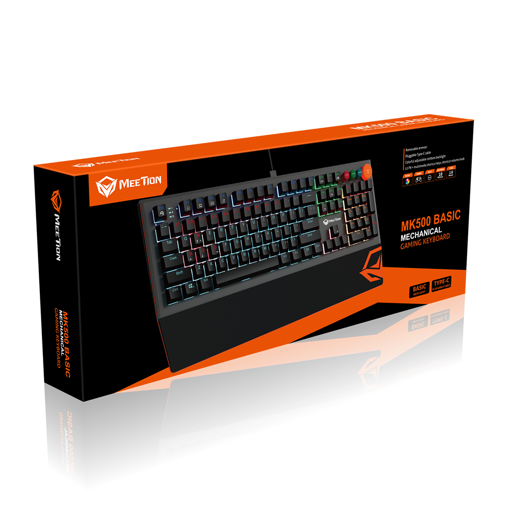 Colorful Adjustable Rainbow Backlight Mechanical Gaming Keyboard
"MK500"