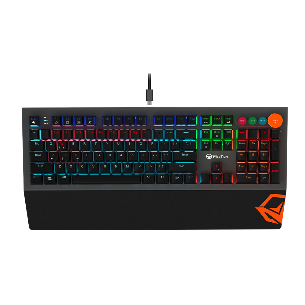 Meetion Colorful Adjustable Rainbow Backlight Mechanical Gaming Keyboard
"MK500"