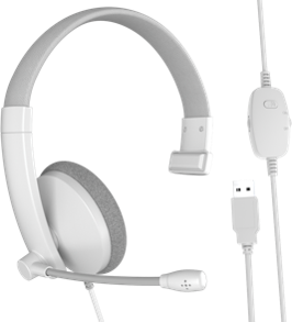[MT-HP002U-W] Meetion Wired telephony headset USB black"HP002U" (white)