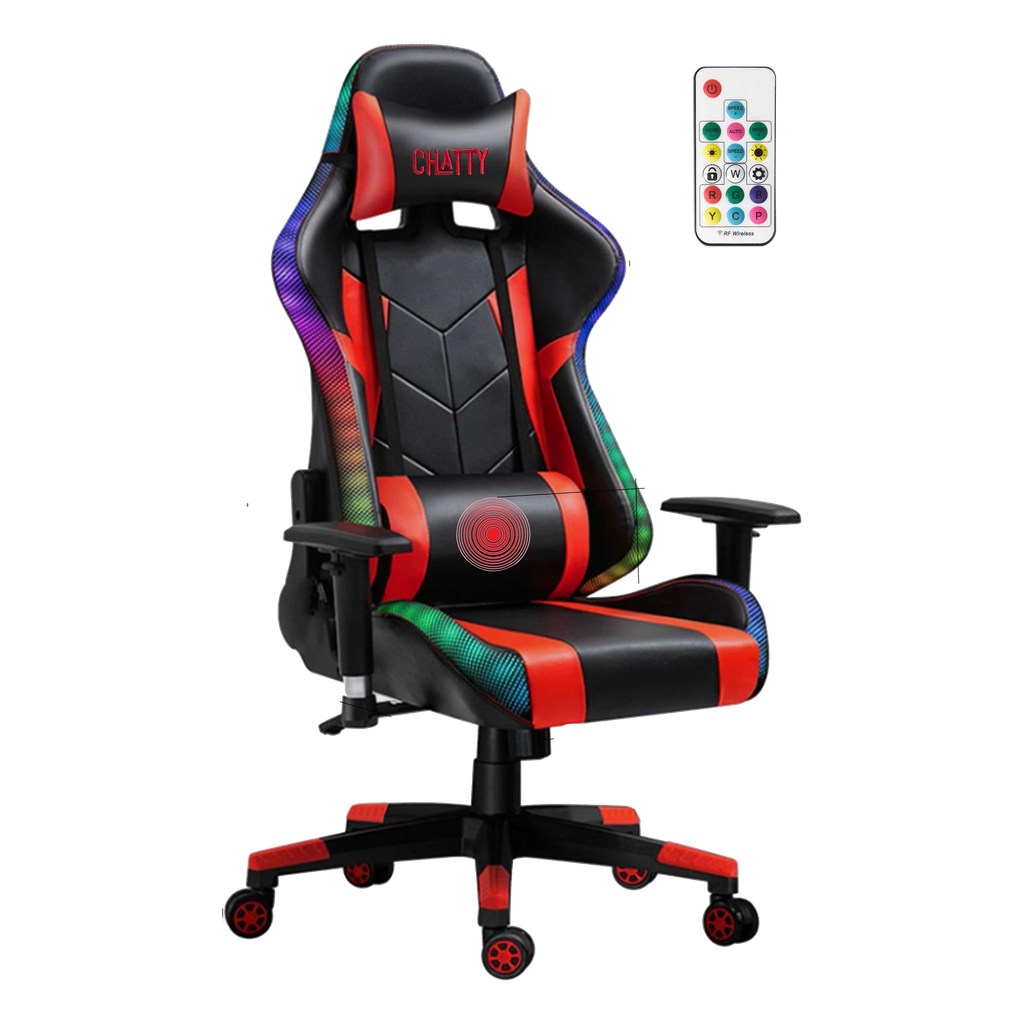 [548-2-4-r] 548-2-4 Adjustable Comfortable Luxury RGB Gaming Chair (​red)