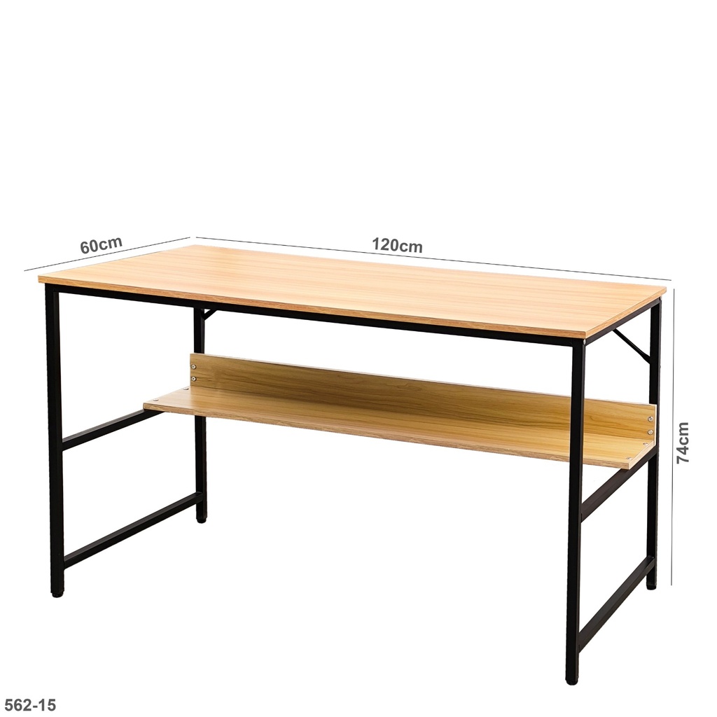 [562-15-c] Modern Minimalist Wooden Computer Desk with Storage Shelf"562-15"  (caramel)