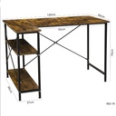 [562-18-br] Modern L-shaped wooden Computer Desk with Bookshelf | Study & Office Workstation "562-18"  (brown)