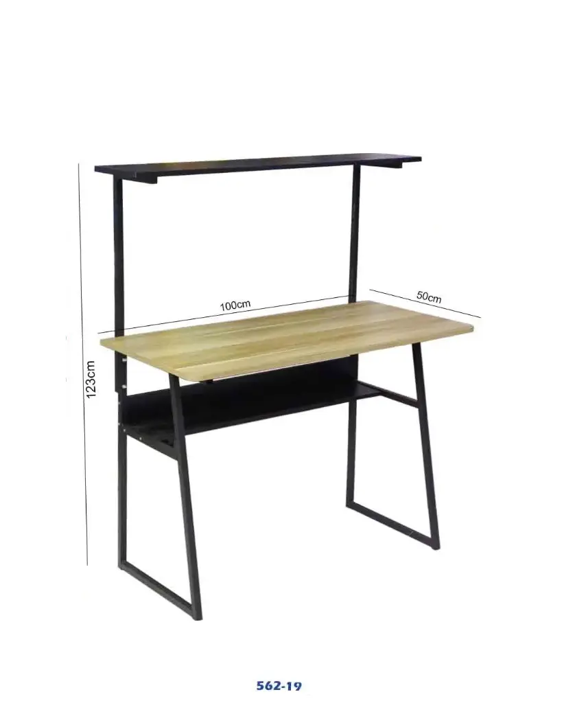 Computer Desk with Printer Shelf and Bookshelf | Multi-Tier Study Table | 100x50cm Workstation "562-19"
