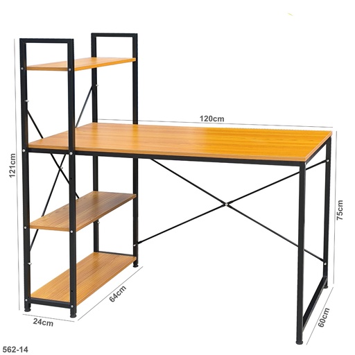 Wooden Computer Desk with Bookshelf – Modern & Multifunctional Study Table "562-14"